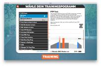 Choose your training program (including wattage values and explanation)