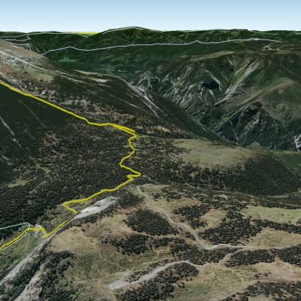 Vlákenná cesta v Google Earth