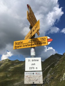 The sign says 2,379 m above sea level.